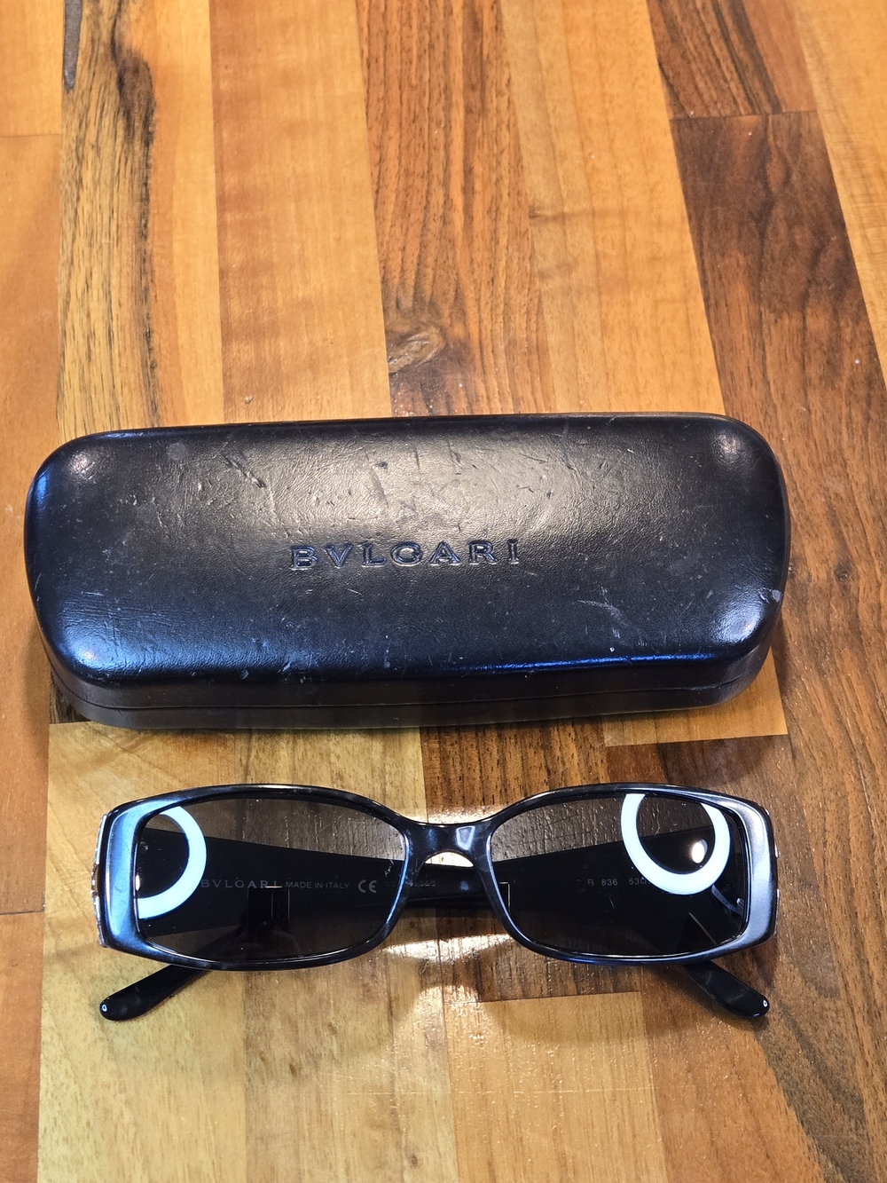 BVLGARI Vintage Crystal Logo Sunglasses with Case